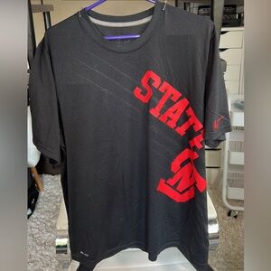Nebraska State Nike Drifit black and red short sleeve top